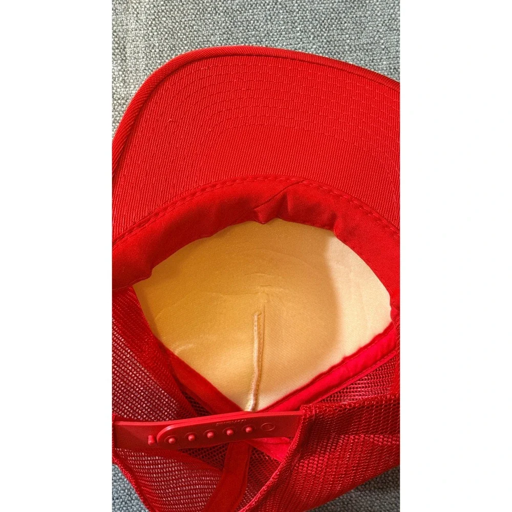 Vintage Microsoft Works Snapback Trucker Hat Red Cream Adult One‎ Size Hanes
